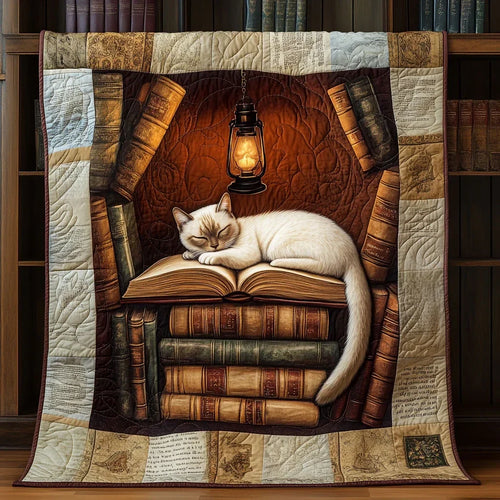 Library Whispers Quilt Blanket