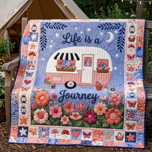 Life Is A Journey Quilt Blanket
