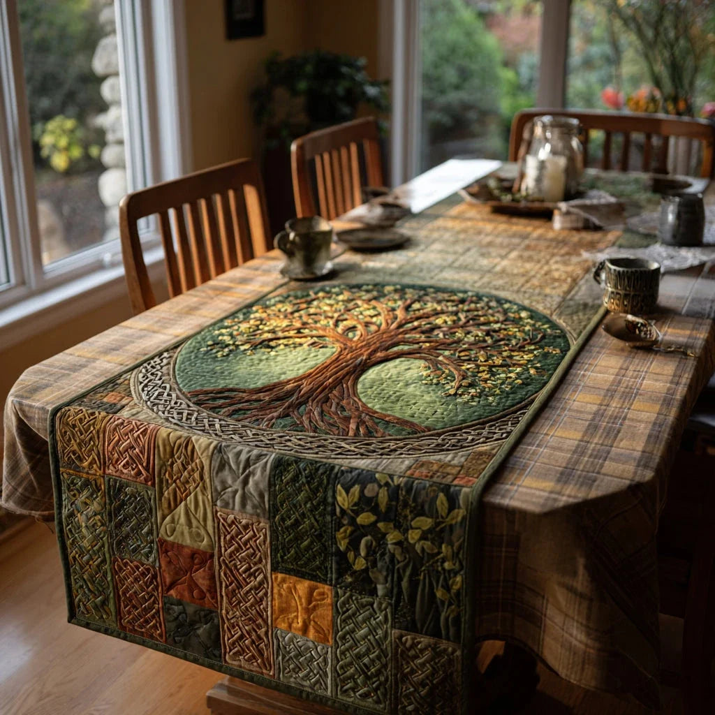 Life Roots Quilted Table Runner