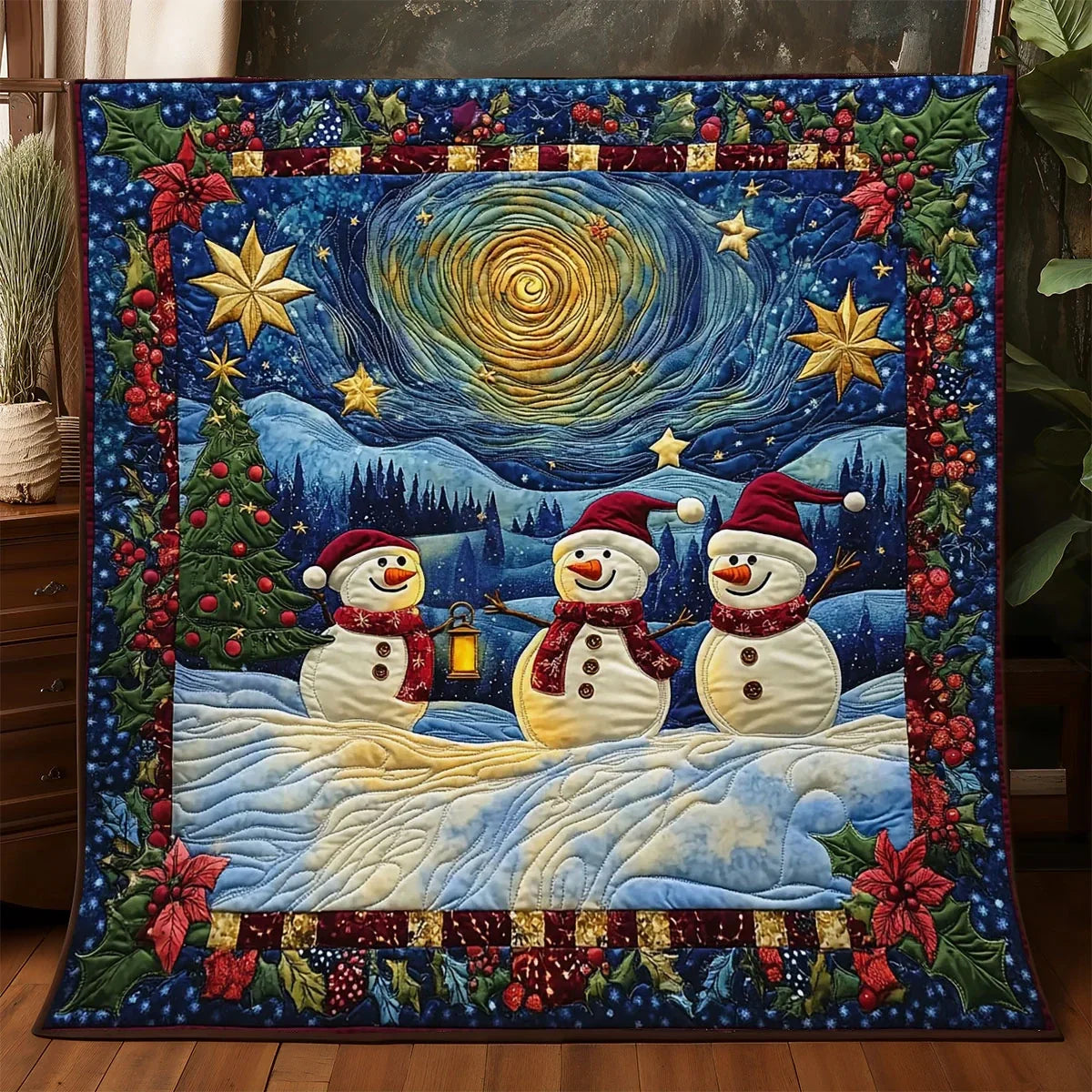 Light In The Snow Quilt Blanket