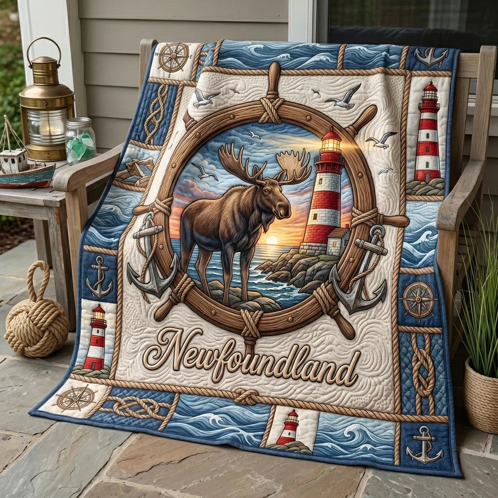 Lighthouse Moose Haven Quilt Blanket