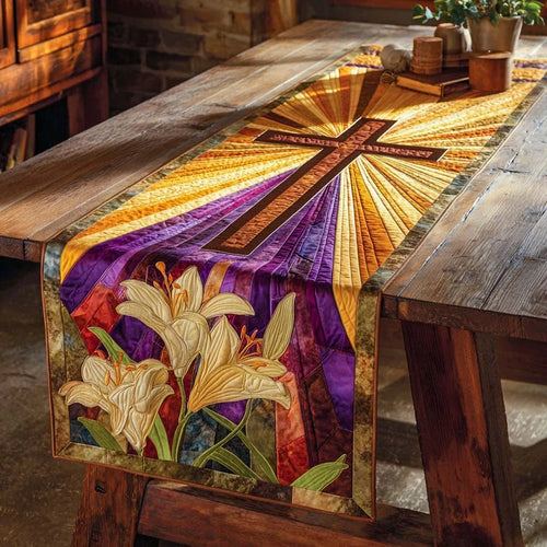 Lily Light Quilted Table Runner