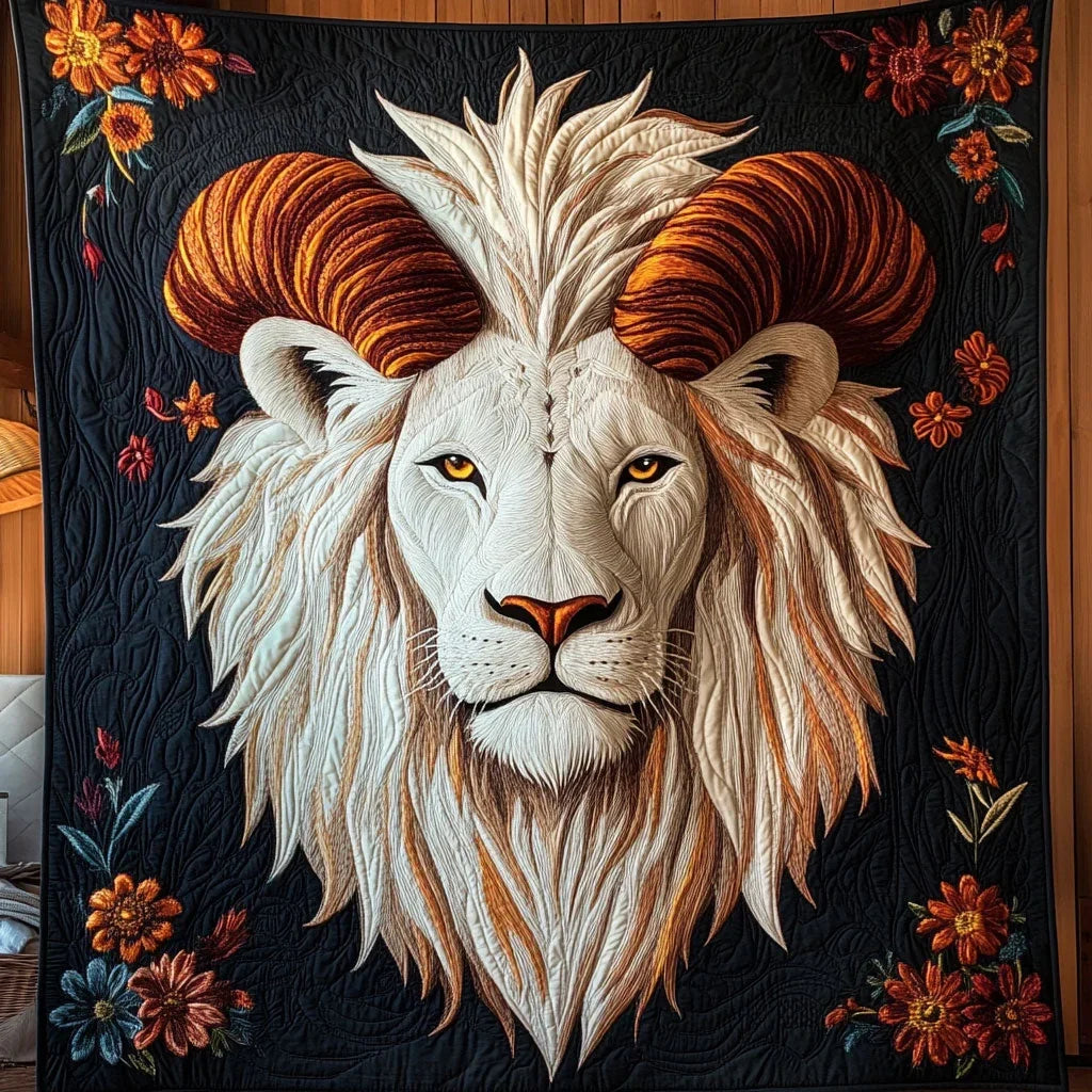 Lion Head Horn Quilt Blanket