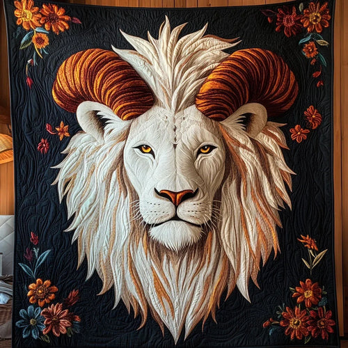 Lion Head Horn Quilt Blanket
