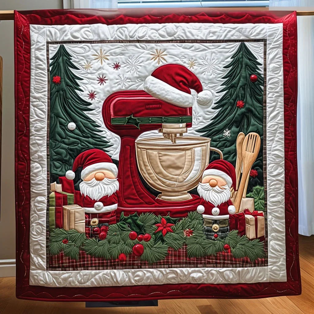 Little Gnomes' Make And Bake Day Quilt Blanket