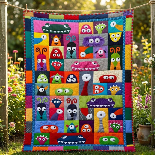 Little Monster Quilt Blanket - Quilted Blanket by Wild and Way