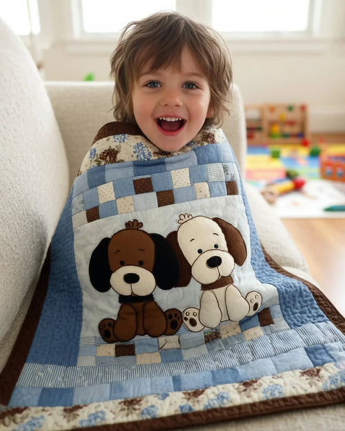 Little Puppy Quilt Blanket - Quilted Blanket by Wild and Way