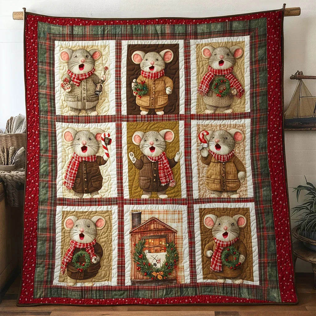 Little Singer Mouse Quilt Blanket
