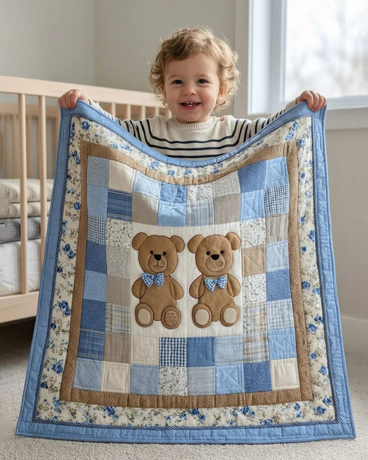 Little Teddy Bear Quilt Blanket - Quilted Blanket by Wild and Way