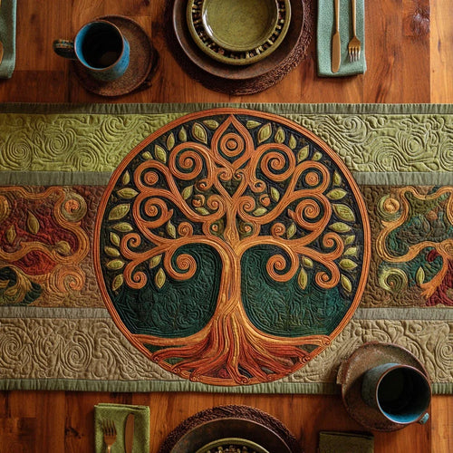 Living Roots Quilted Table Runner