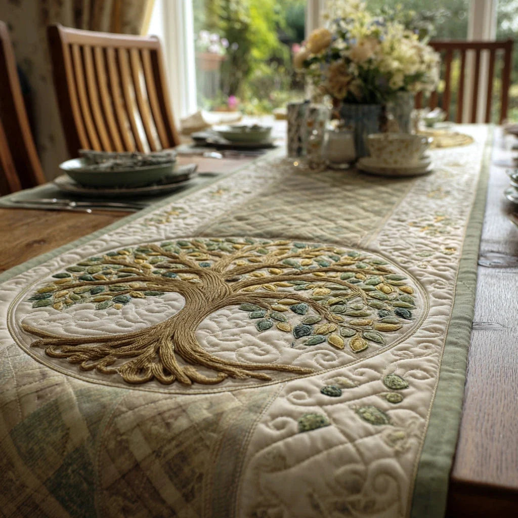 Living Roots Quilted Table Runner