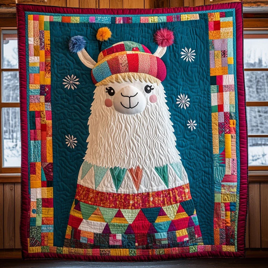Llama Charm Quilt Blanket