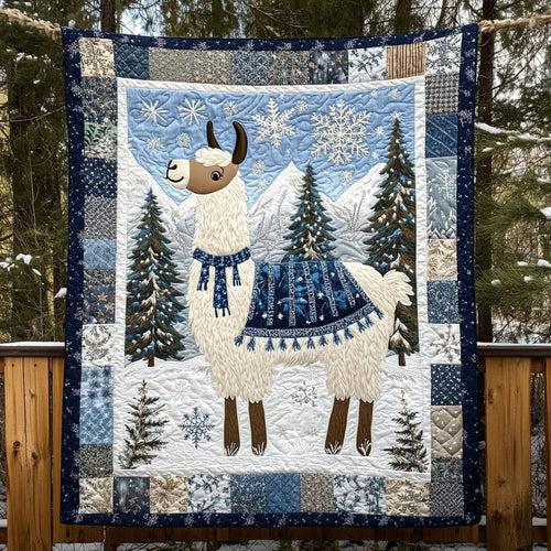 Llama Christmas Glow Quilt Blanket