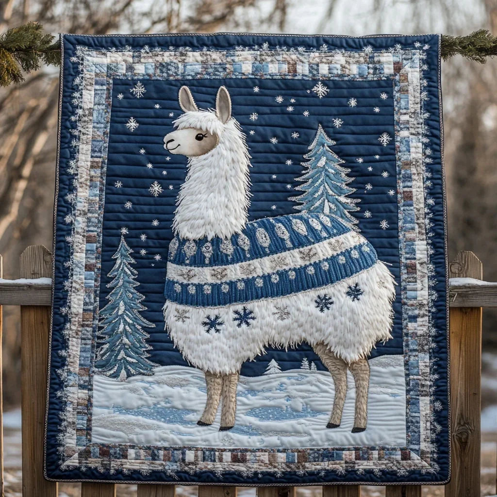 Llama Cozy Cabin Quilt Blanket