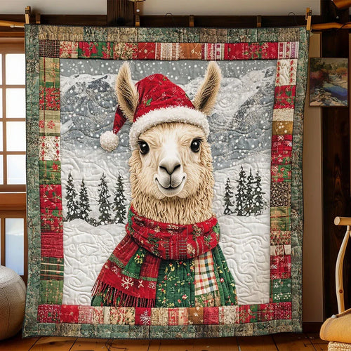 Llama Cozy Snowflakes Quilt Blanket