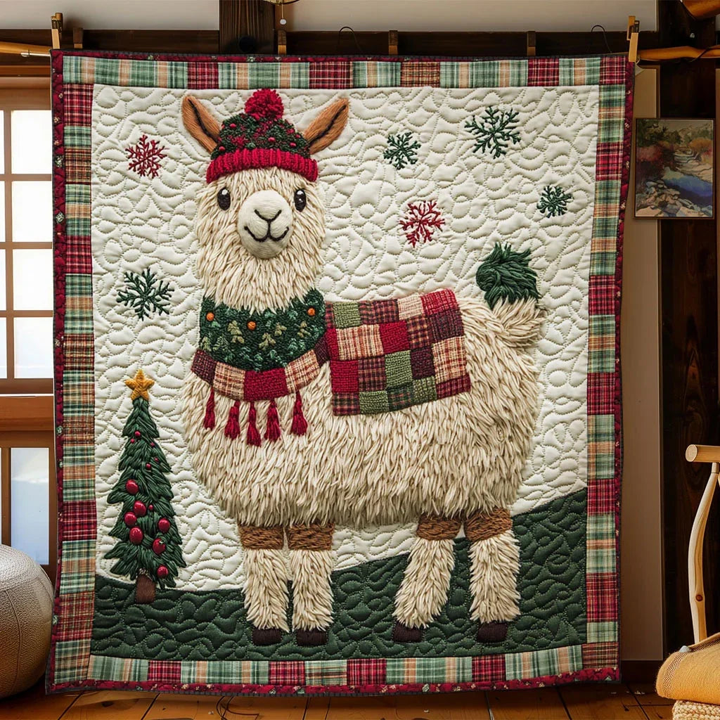 Llama Winter Wonderland Quilt Blanket