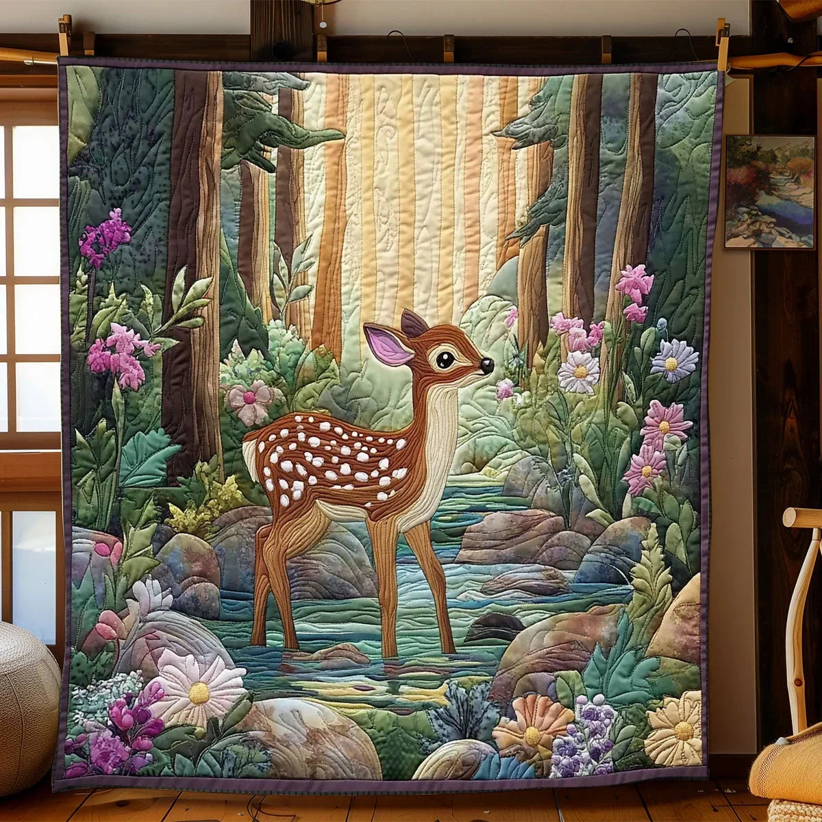 Lone Fawn Quilt Blanket