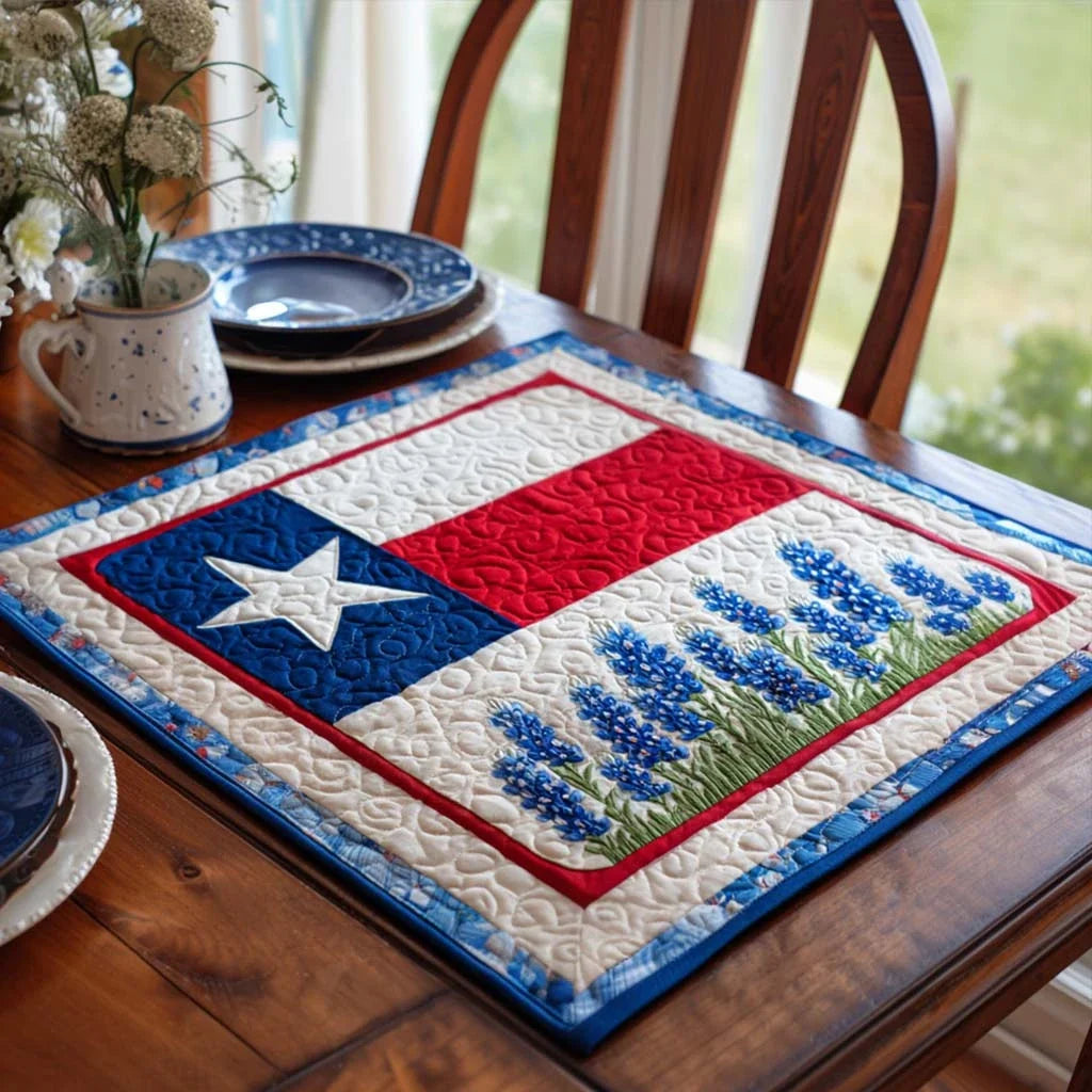 Lone Star Bloom Quilted Table Topper