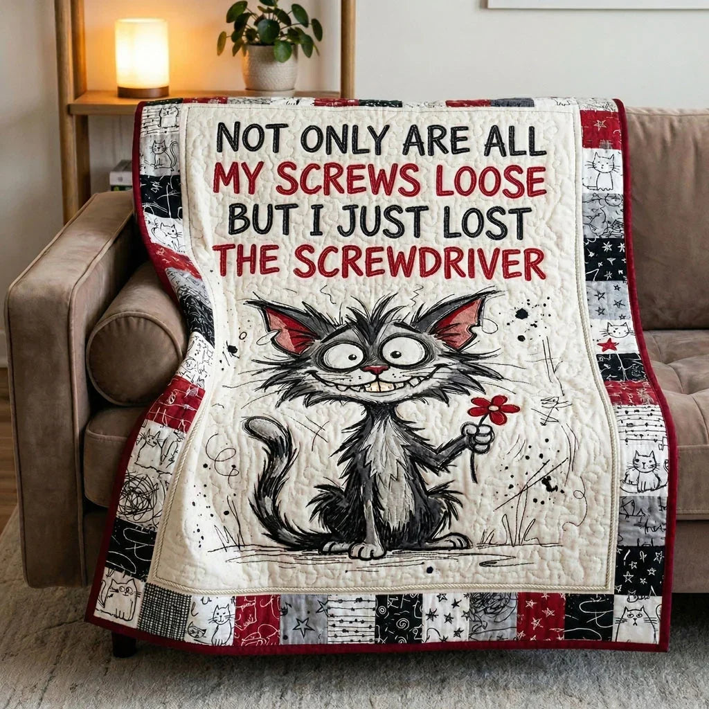 Loose Screws Crazy Cat Quilt Blanket