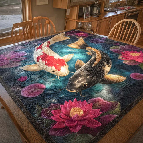 Lotus Harmony Quilted Table Topper