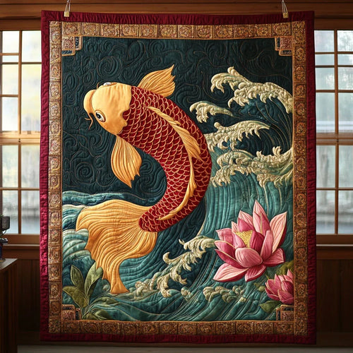 Lotus Uprising Quilt Blanket