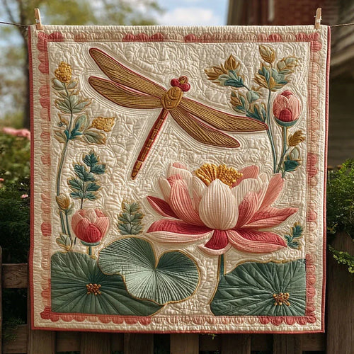 Lotus Whisper Quilt Blanket