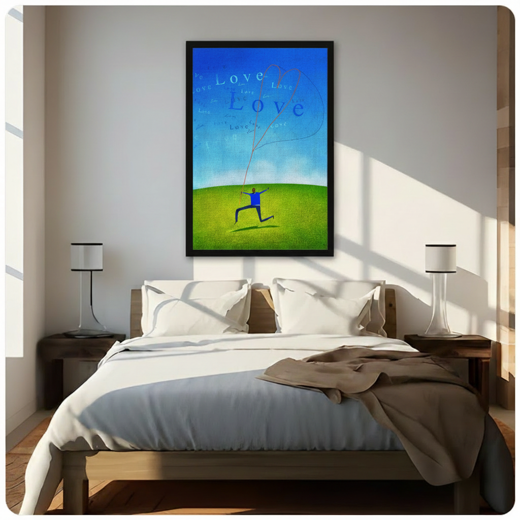 Love Heart Sky Inspirational Canvas Wall Art