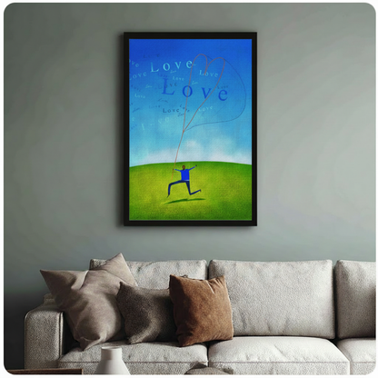 Love Heart Sky Inspirational Canvas Wall Art