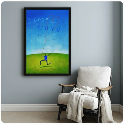 Love Heart Sky Inspirational Canvas Wall Art