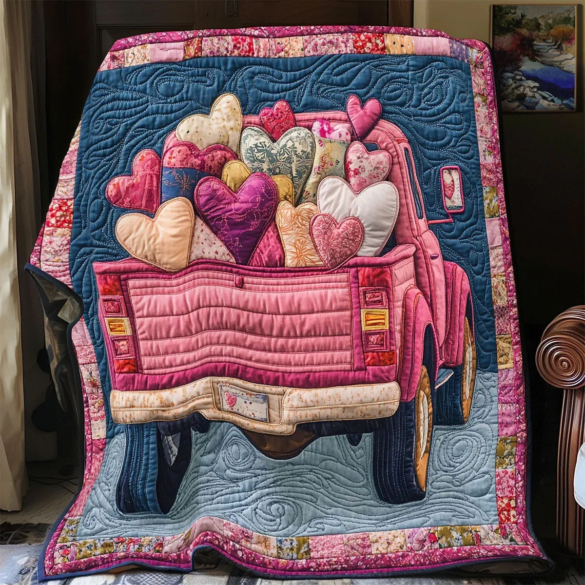 Love Truck Quilt Blanket