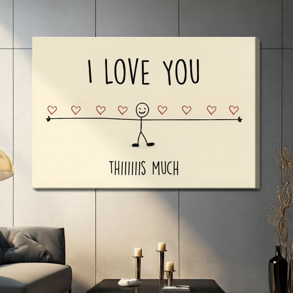 I Love You This Much Funny Minimalist Canvas Art