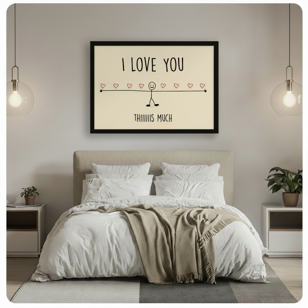 I Love You This Much Funny Minimalist Canvas Art
