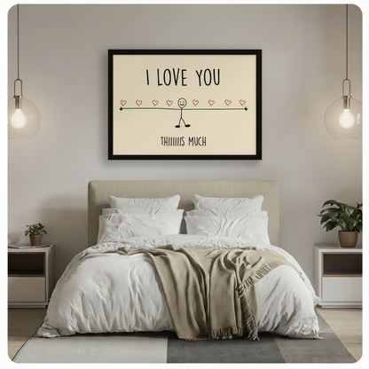 I Love You This Much Funny Minimalist Canvas Art