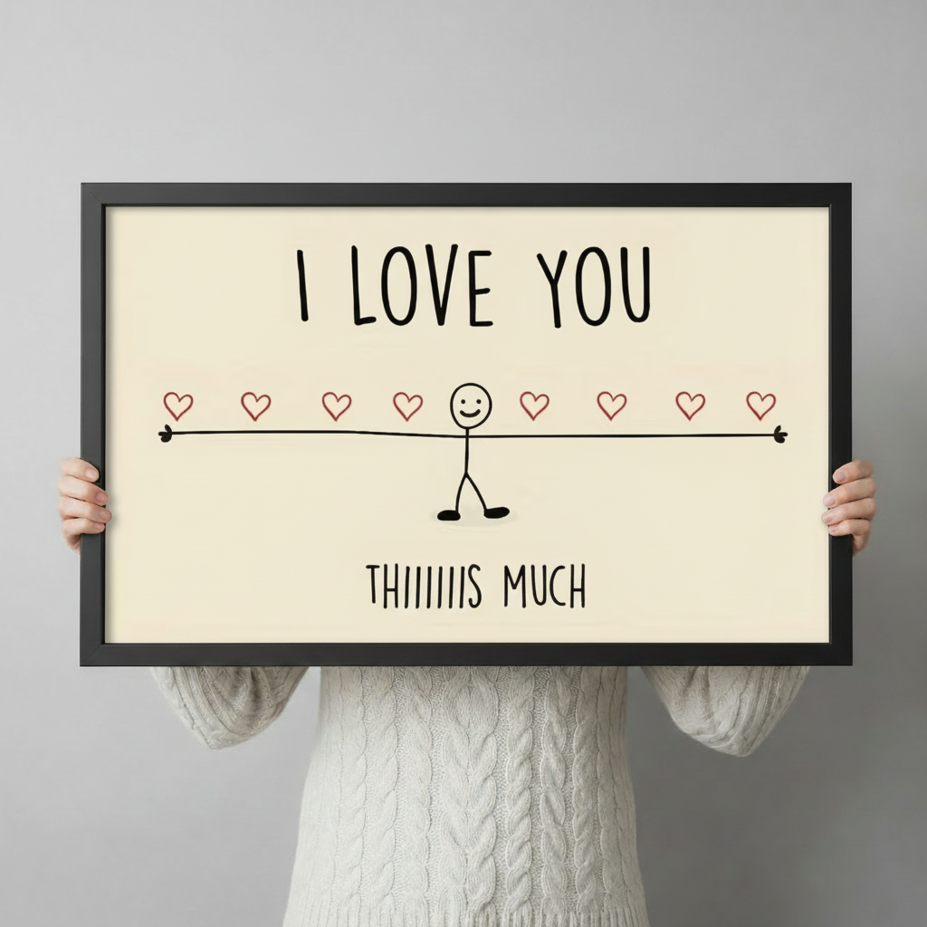 I Love You This Much Funny Minimalist Canvas Art