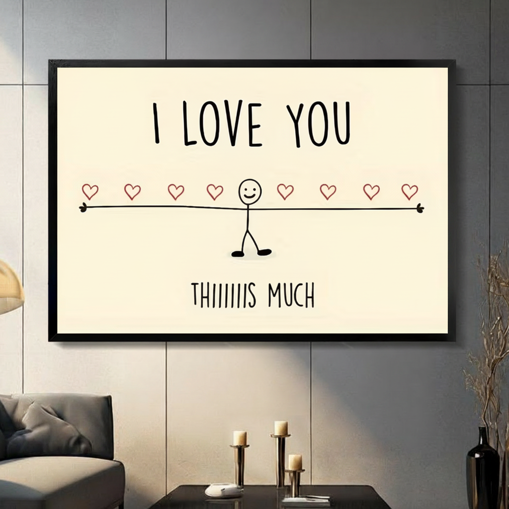 I Love You This Much Funny Minimalist Canvas Art