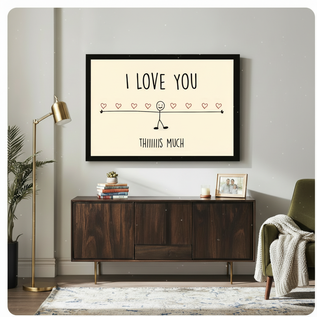 I Love You This Much Funny Minimalist Canvas Art