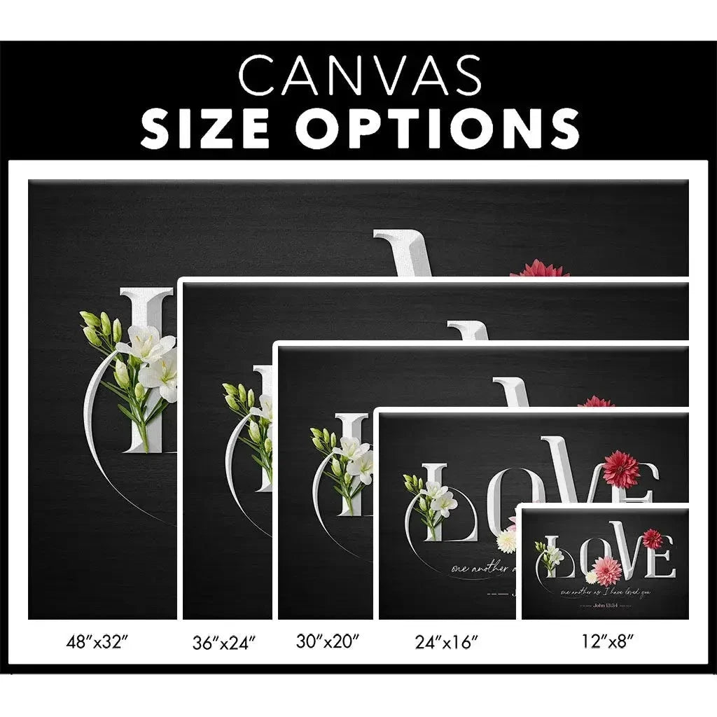 love one another as i have loved you john 13 34 wall art canvas (Landscape) (view 4)