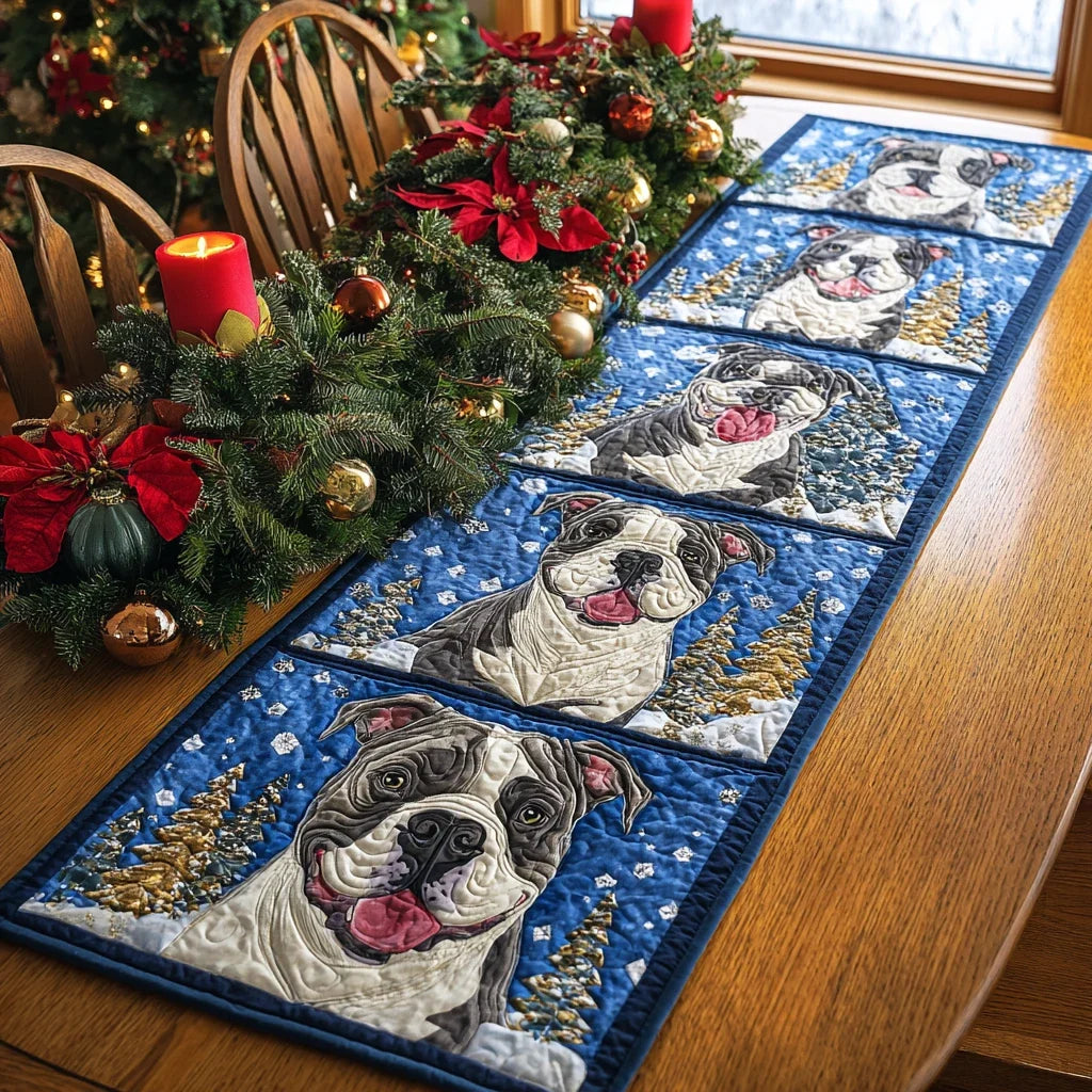 Lovely Pitbul Quilted Table Runner