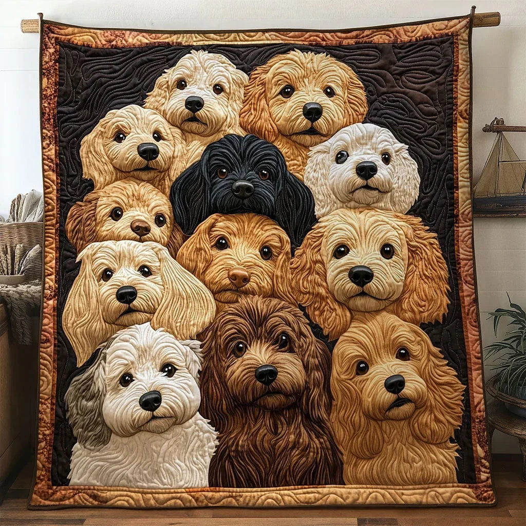 Loving Pack Golden Doodle Quilt Blanket