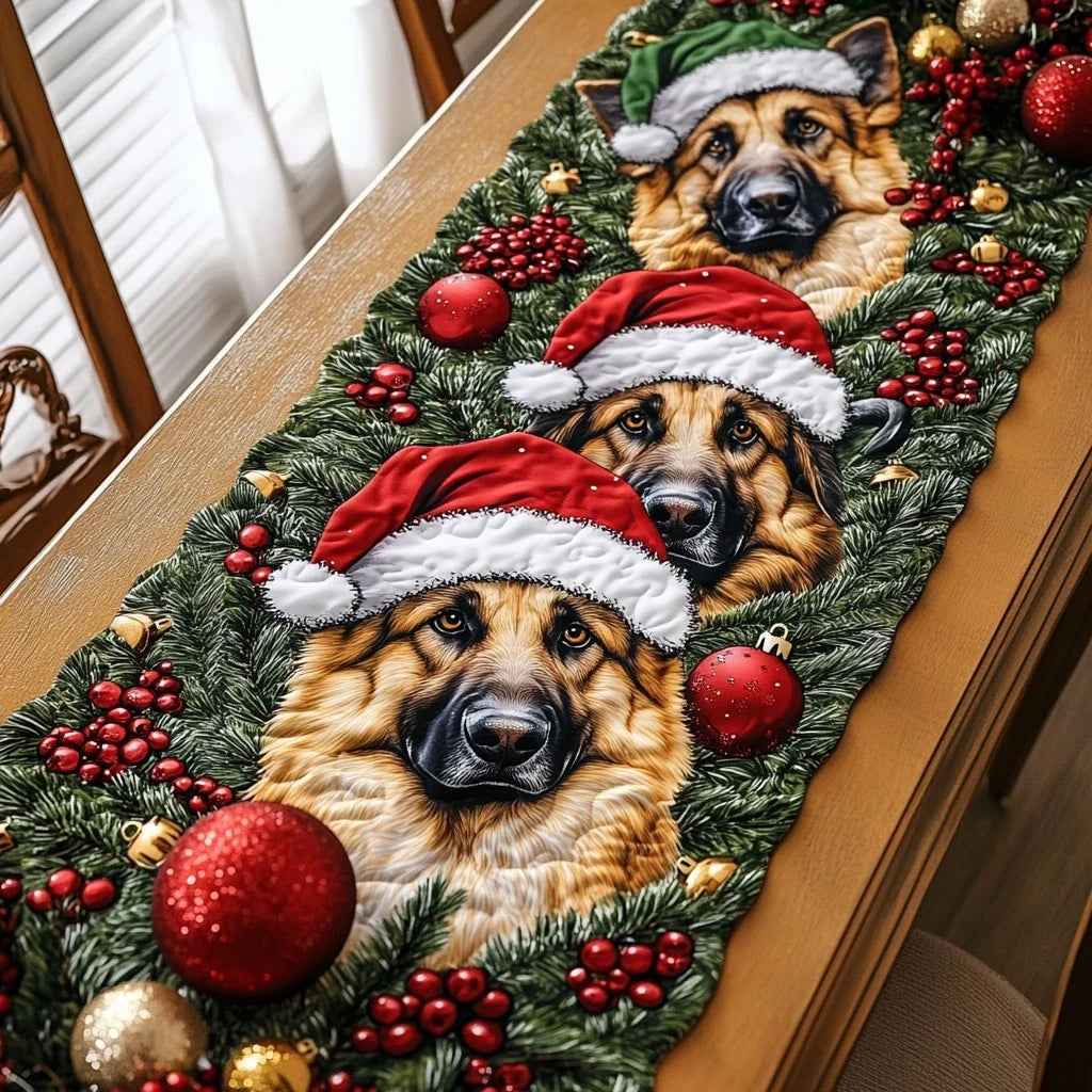 Loyal German Shepherd Quilted Table Runner