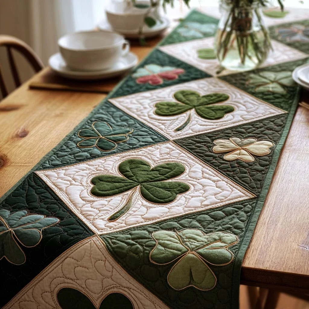 Lucky Clover Quilted Table Runner