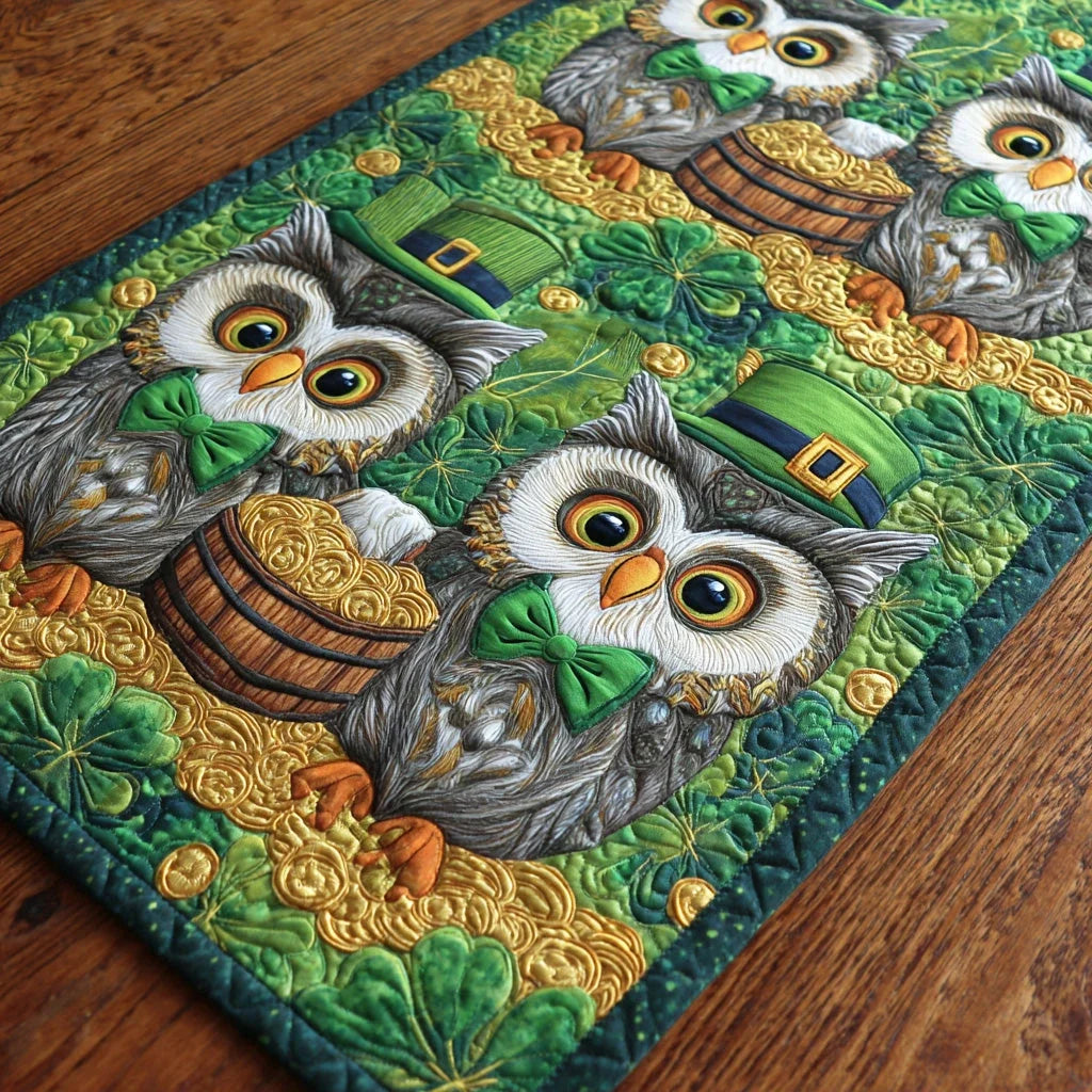 Lucky Owl Quilted Table Runner