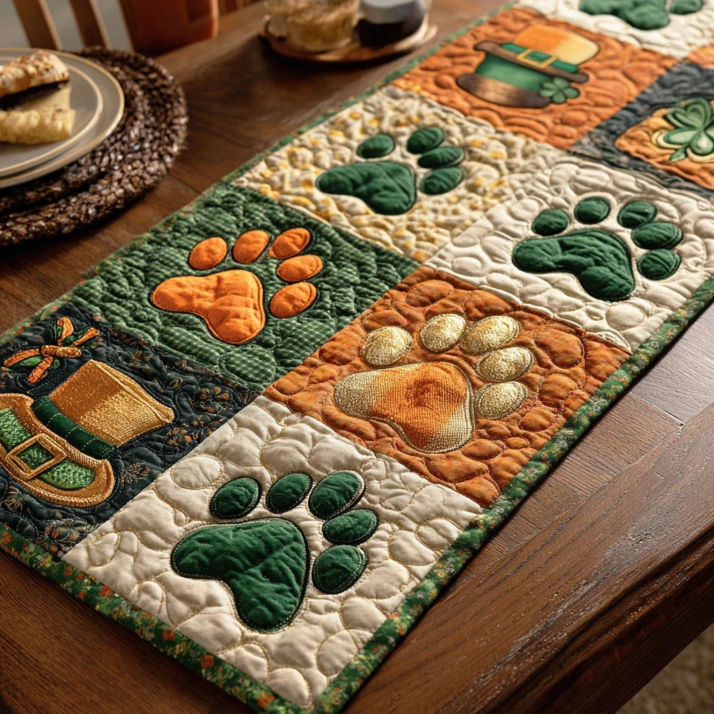 Lucky Paws Quilted Table Runner