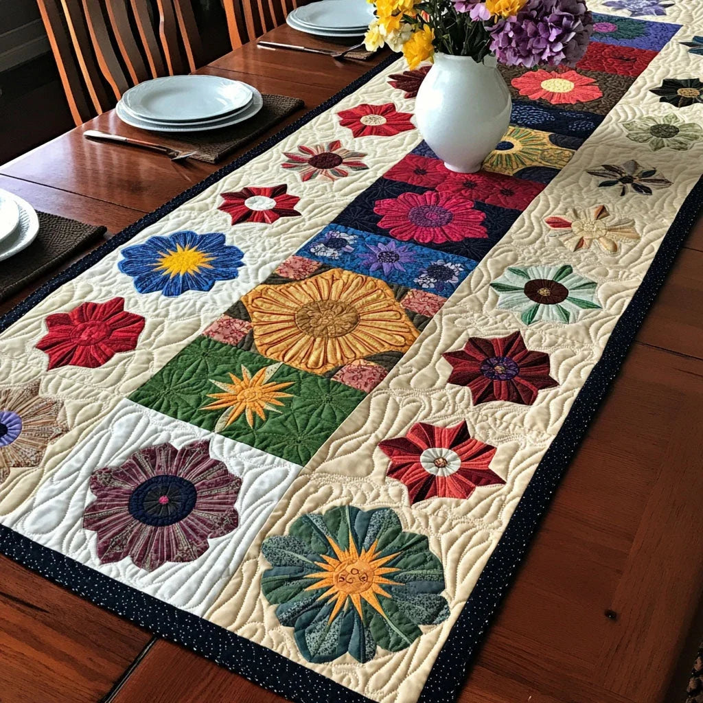 Luminous Circle Quilted Table Runner