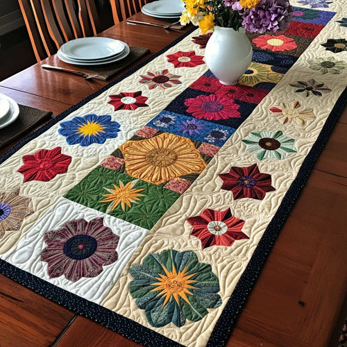Luminous Circle Quilted Table Runner