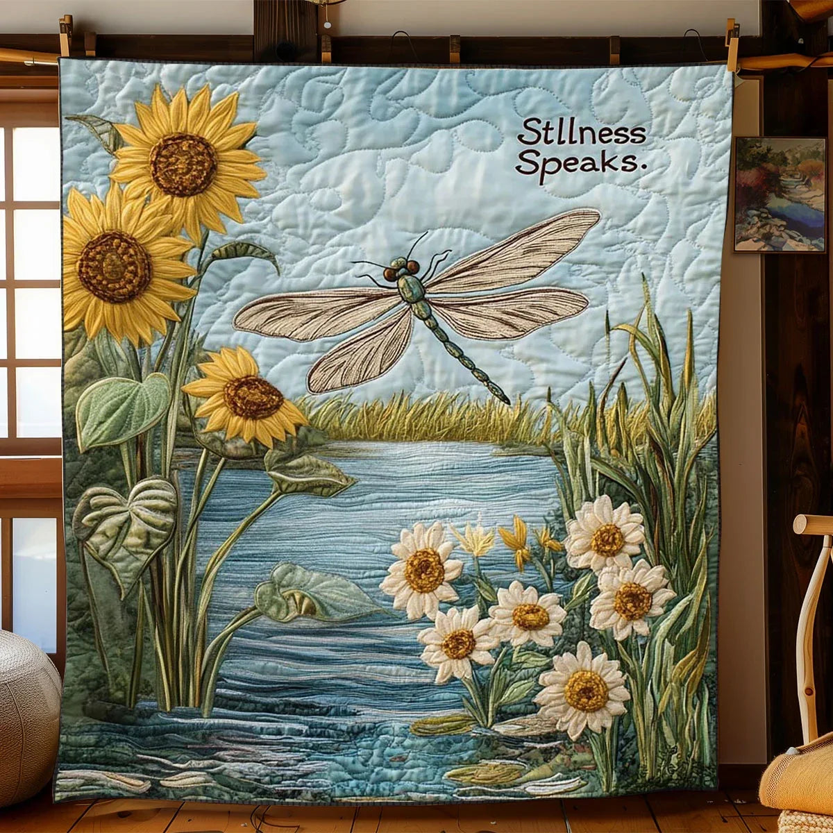 Luminous Stillness Quilt Blanket