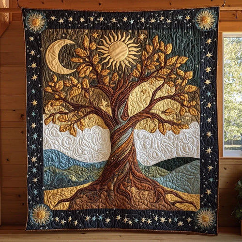 Lunar Ember Quilt Blanket
