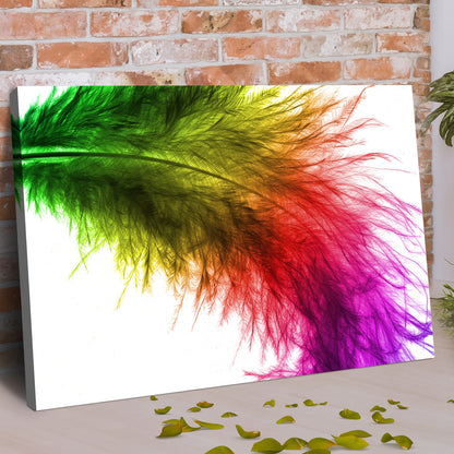 Decor Elements Feather Prismatic Canvas Wall Art
