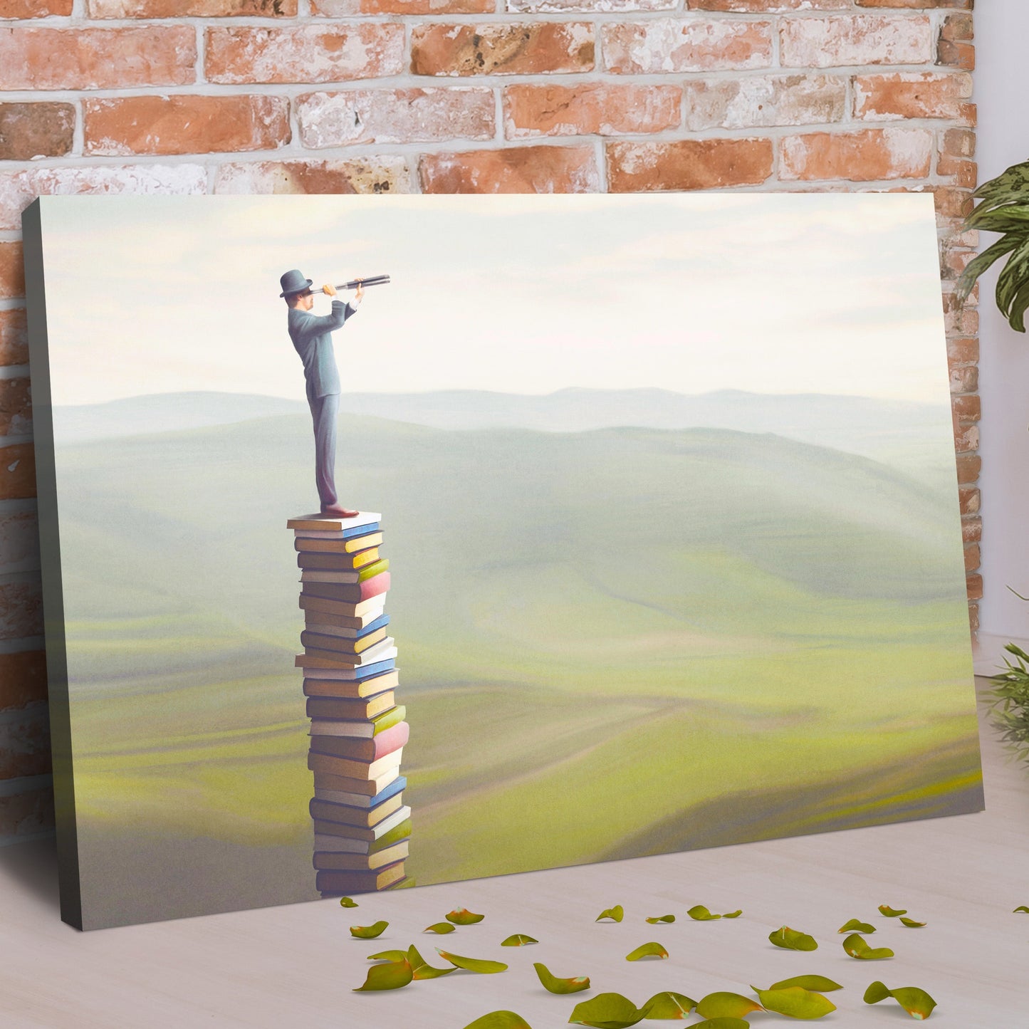 Decor Elements Books Tower Canvas Wall Art