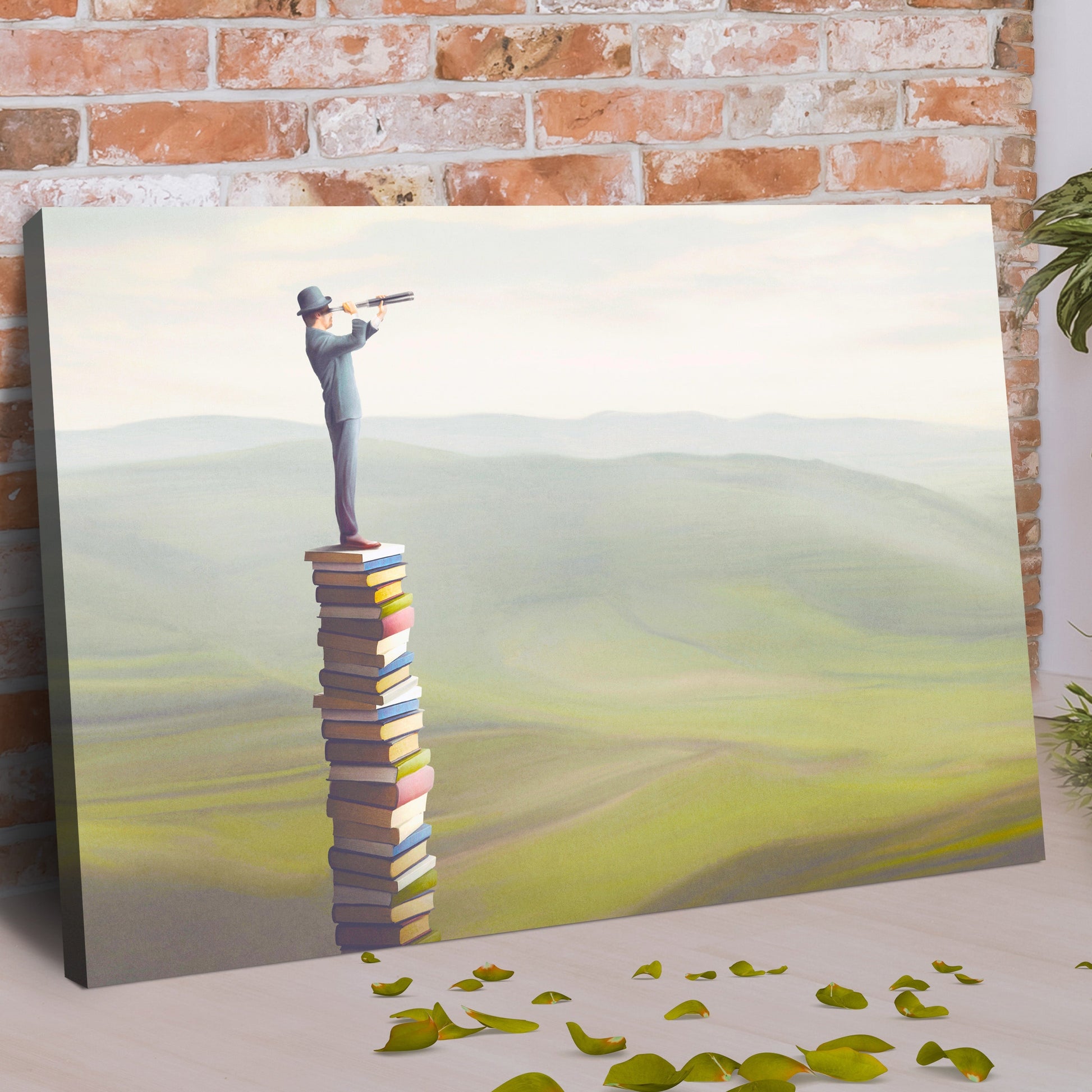 Decor Elements Books Tower Canvas Wall Art
